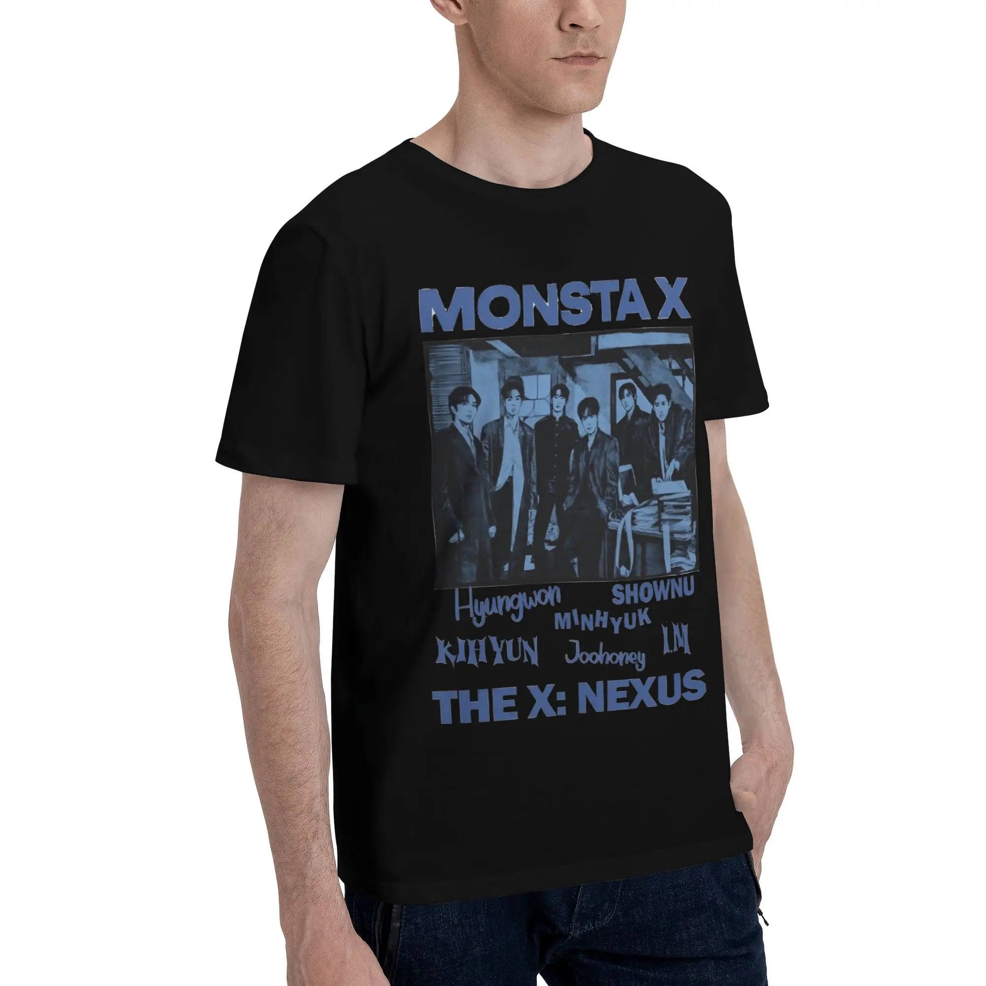 Men Women Printed Monsta X the X Nexus North America World Tour T Shirt Tee Pure Cotton  T-shirts Clothing