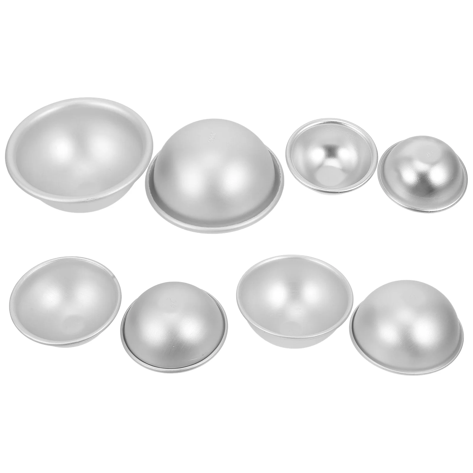 4 Pairs Bath Salt Ball Mold Semicircle Soap Making Salts Half Round Mould Aluminum Alloy Shape