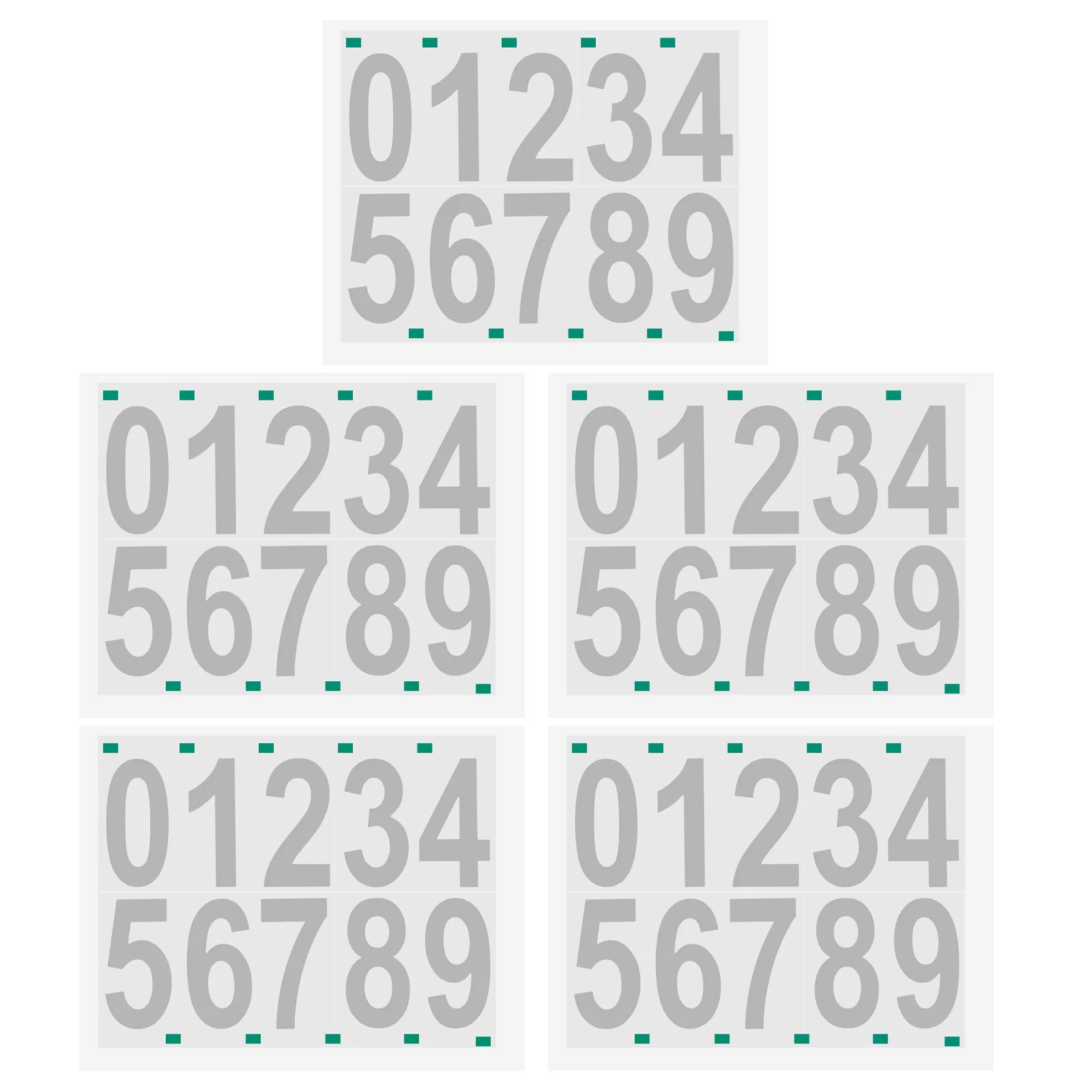 

5 Sheets Vinyl Number Stickers Trashcan Mailbox Address Window Porch Pillars Adhesive Reflective Outdoor