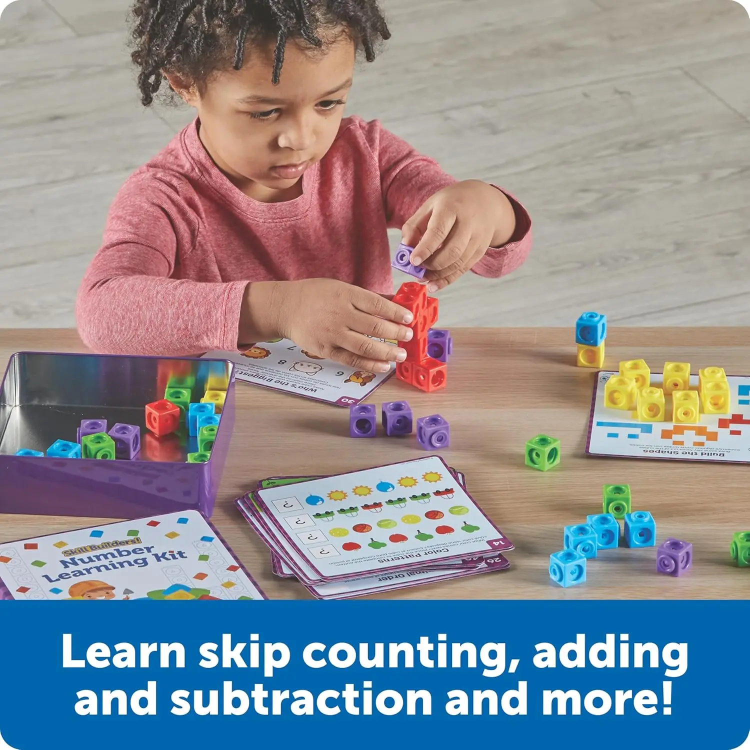 Kit Pembelajaran Angka Pembangun Keterampilan, Manipulatif Matematika, Kubus Penghubung, Perlengkapan Homeschool, Yang Harus Dimiliki di Kelas Prasekolah, Todd