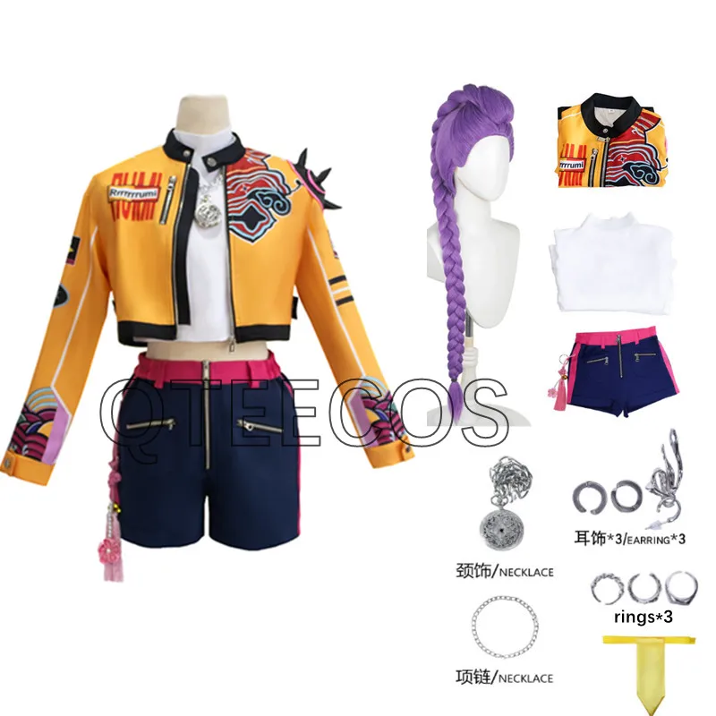 

New KPop Demon Hunters Rumi Cosplay Costume Women Idol Role Play Party Fancy Halloween Carnival Outfits Coat Pant Suits