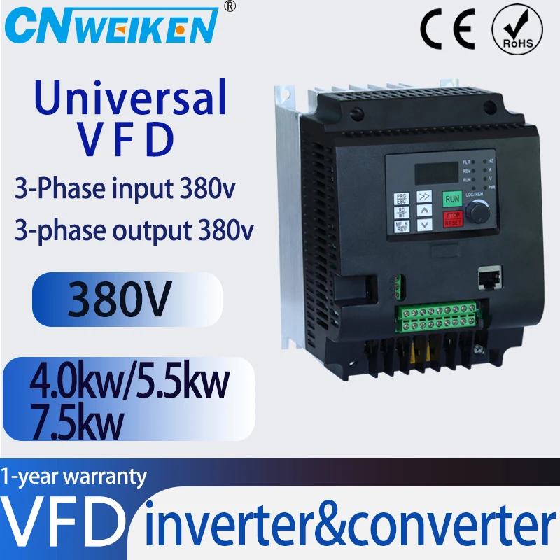 

Оригинальный инверторный преобразователь частоты CNweiken WK600 VFD 380 кВт, 3-фазный 380 В, вход в 3-фазный в, Стандартный контроллер скорости