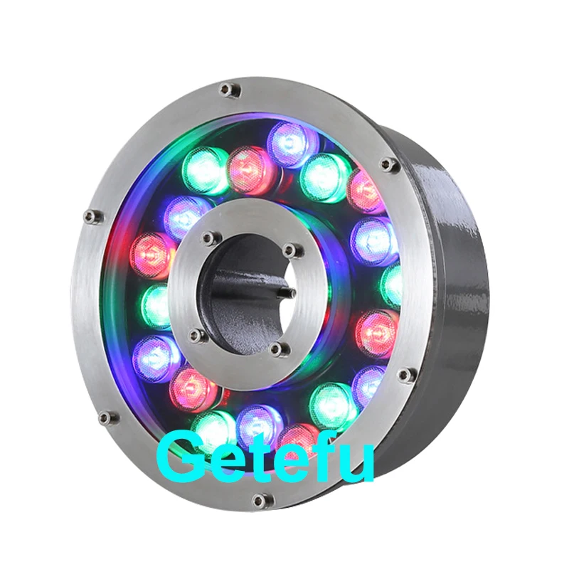 Imagem -03 - Rgb Led Luz de Piscina Subaquática Impermeável Jardim Paisagem Lâmpada 4-linha de Controle Externo Rgb 9w 18w 12v 24v