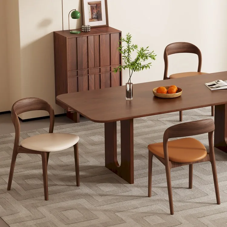 Solid wood dining chair Home antique backrest chair Restaurant eating stool Dining table chair Advanced sense Nordic desk
