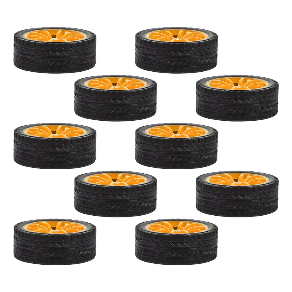 

10Pcs Easy Assembly Rubber Car Wheels for Stem Education DIY Car Models Science Experiments Replacement Wheels for Robotics Kits