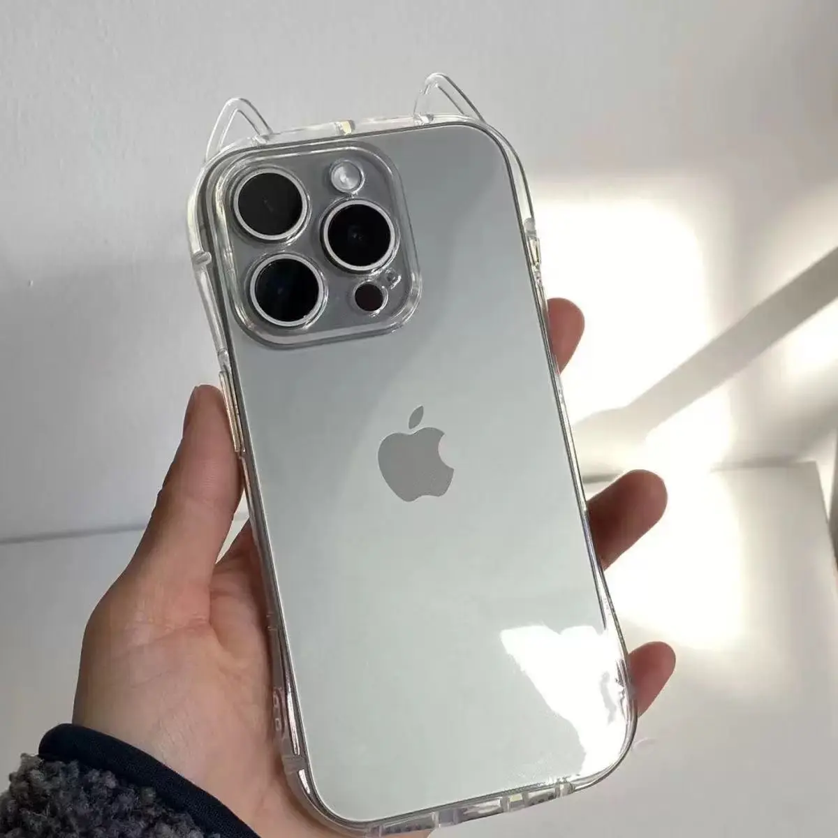 INS Simple Cat Ears TPU funda de teléfono para iPhone 17 Pro Max Air X XR XSMax 7 8 Plus 16 15 14 13 12 11 Y2K Trend Kitten cubierta suave