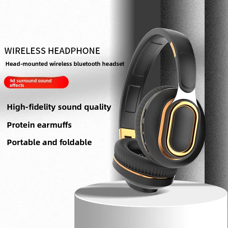 

New head-mounted bluetooth headset, wireless card, heavy bass, in stock headset, bilateral stereo sound