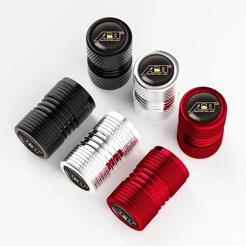 4 adet/grup Araba ABT LogoTire Tekerlek Vana Kapakları Lastik Jant Kök Kapakları Audi A1 A3 A5 A7 TT RS6 RS3 Q7 Q5 VW Golf GTI Aksesuarları
