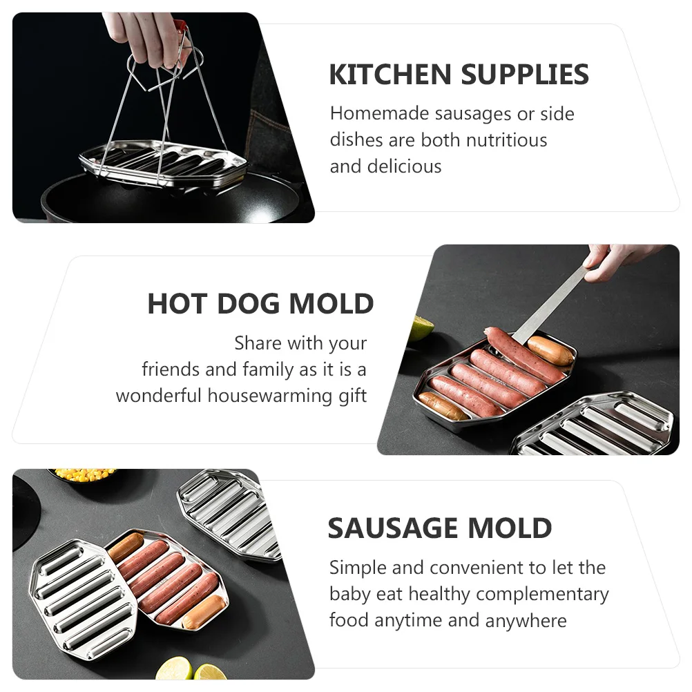 

1Pcs Silver Sausage Mold Stainless Steel Homemade Nutritious Supplies Gift Sausage Mold Kitchen Supplies