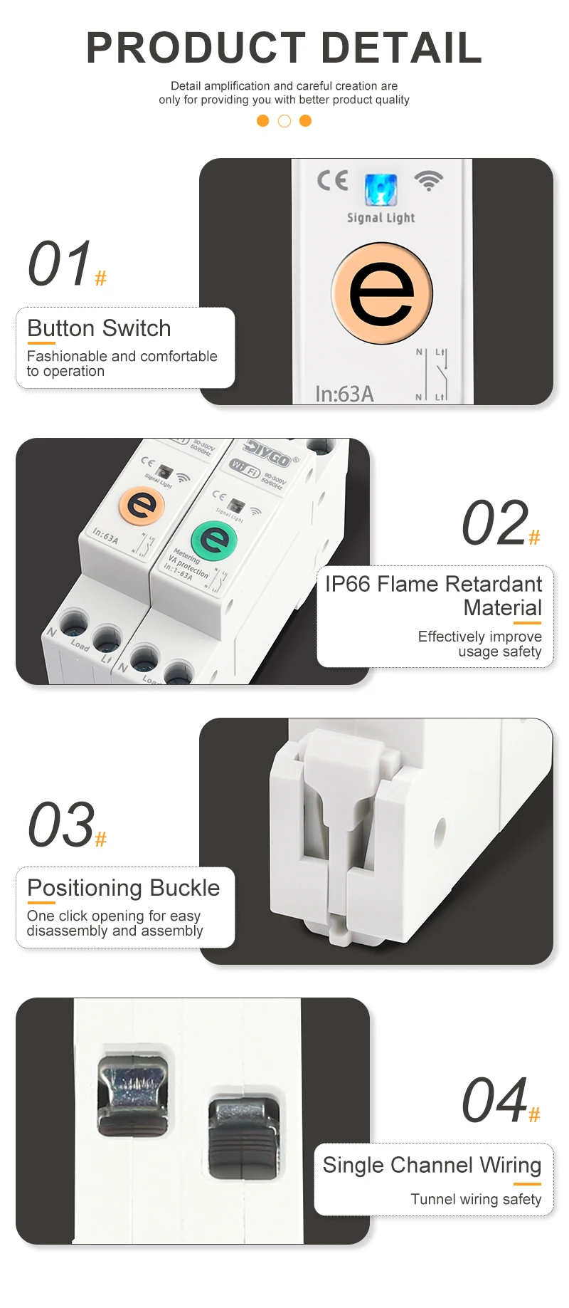 DIY GO Ewelink MCB Smart Home Schutz 1P+N 220V WLAN Smart Schalter Energiezähler kWh-Messung Leistungsschalter Timer Relais – Detail 3