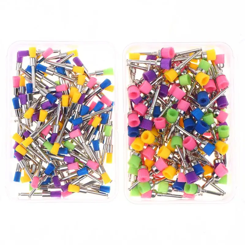 100Pcs Disposable Dental Polishing Brush Nylon Bristle Teeth Whitening Prophy Tool For Dentist Clinic Oral Care Material