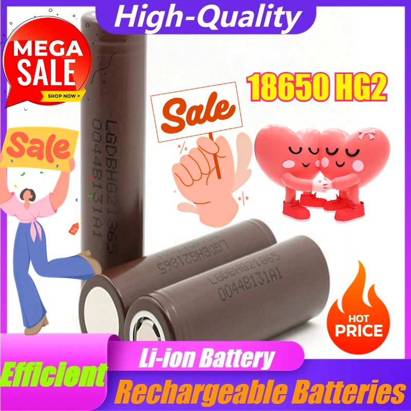 

For LG HG2 18650 Lithium Battery 20A Discharge High Rate Power Battery for Electric Bicycle
