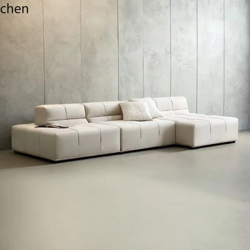 Chocolate Module Combination Sofa Modern Living Room Corner Tofu Block Fabric Sofa Furniture