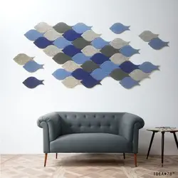 Modern 3D Felt Wall Sticker Sofa TV Background House Decoration Fish Shape Bedroom Decor Shool Office Festival Photos Display