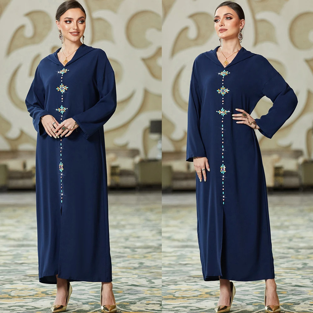 

Kaftan Abaya Diamonds Dubai Saudi Arabia Turkey Islam Muslim Modest Dress Abayas For Women Robe Longue Djellaba Femme Caftan