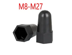 M8-M30 Black PE Plastic Hexagon Caps For Bolt Protect Nuts For Waterproof Dust proof Protective Decoration lengthen Nut Cap