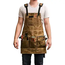 Multifunctional tool multi-pocket waterproof apron Garden garden multi-purpose repair apron Barbecue cooking apron Work apron