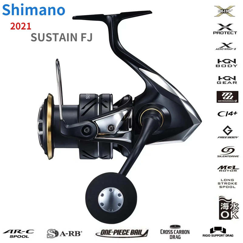 Shimano-サステインフィッシングリール,塩水ホイール,fj 2500,2500hg
