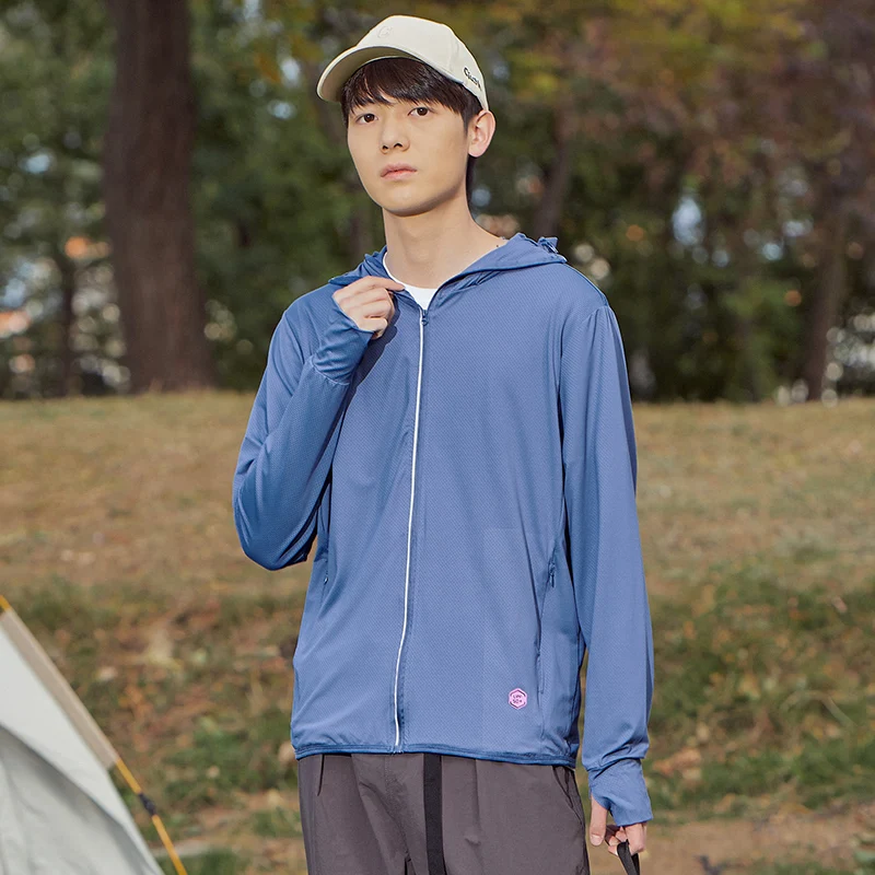 

Men's Big Brim Sun Protection Jacket UPF 50+ - Reflective Zipper & Hidden Pockets, Lightweight Hooded Windbreaker