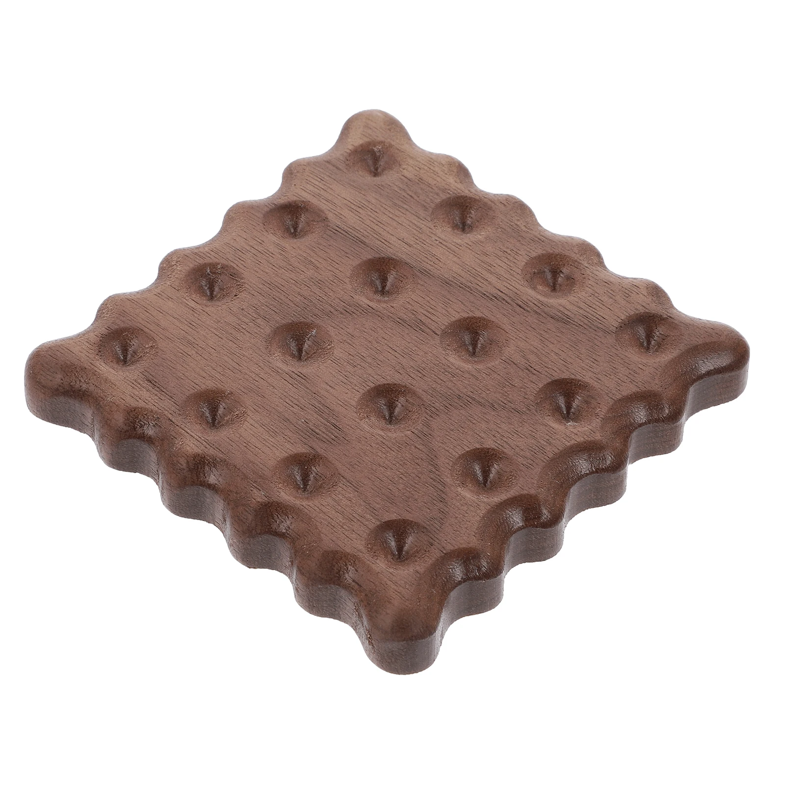

1Pc Creative Biscuit Shape Wooden Coaster Premium Coffee Cup Mat Heat Resistant Decorative Table Mat