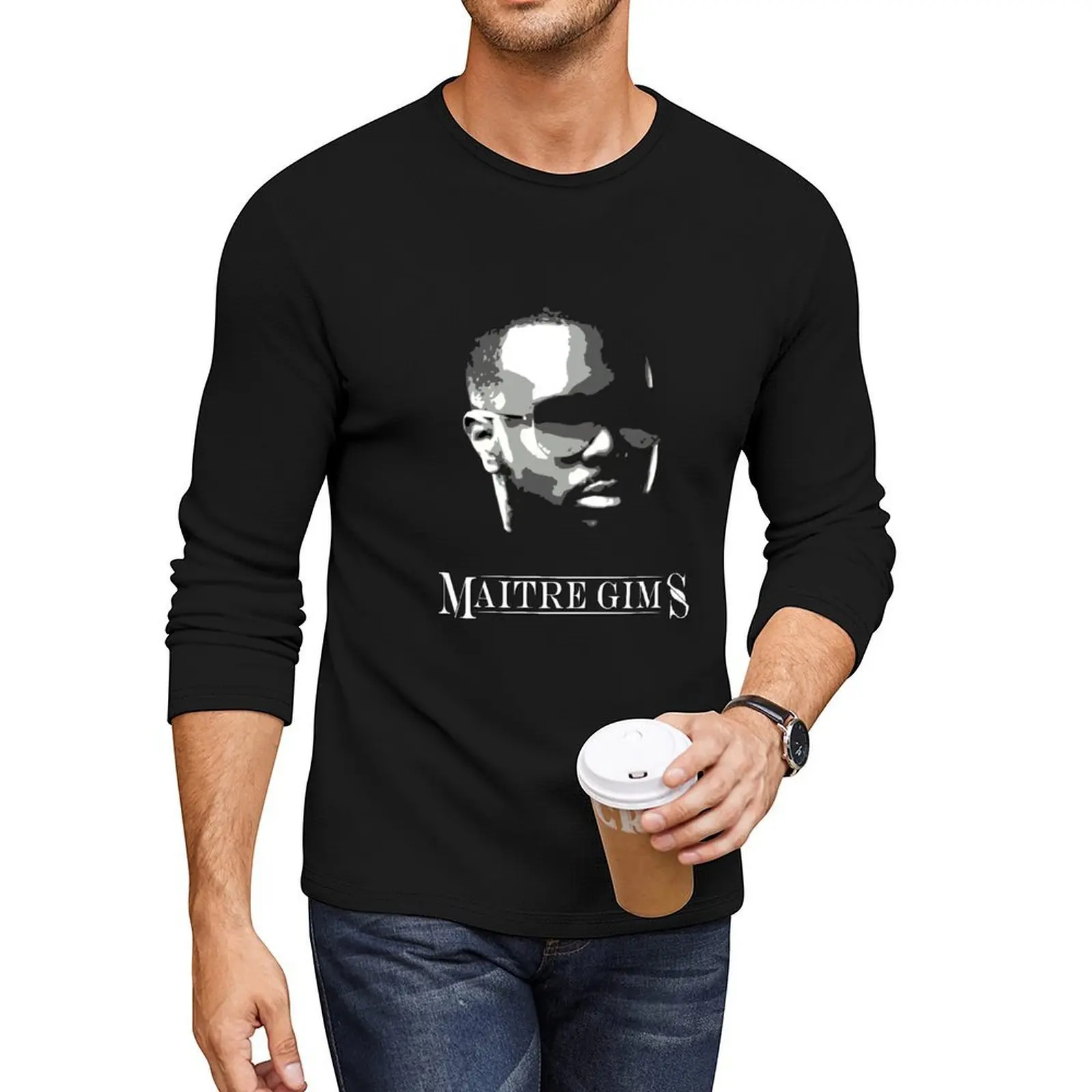 

BLACK MAITRE GIMS Long T-Shirt black t shirt custom t shirts Oversized t-shirt funny t shirts mens graphic t-shirts hip hop
