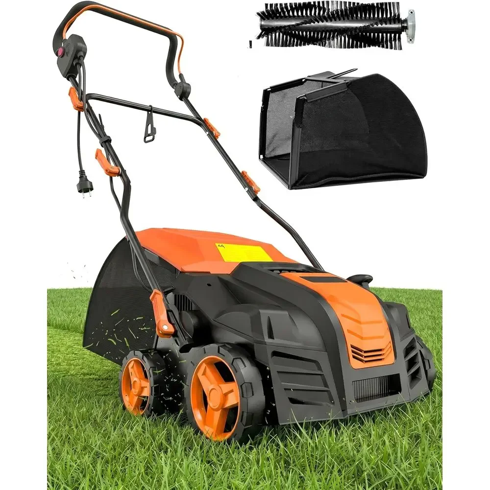 1800W 15A Artificial Vacuum Lawn Mower with 55L Bag, Quick-Fold Handle, Anti-Clog Box - Ideal for Power or Synthetic Grass, Oran