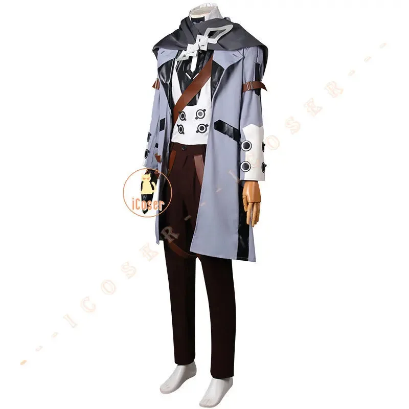 

a7d@Honkai Star Rail Welt Yang Cosplay Costume Wig Game Uniform Glasses Trench Scarf Astral Express Animator Halloween Party Men