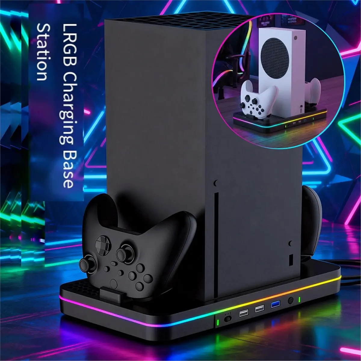 【Fast Delivery】-1131-For /S Cooling Fan Console Charging Dock Fast Charging RGB Multi-Function Storage Charger