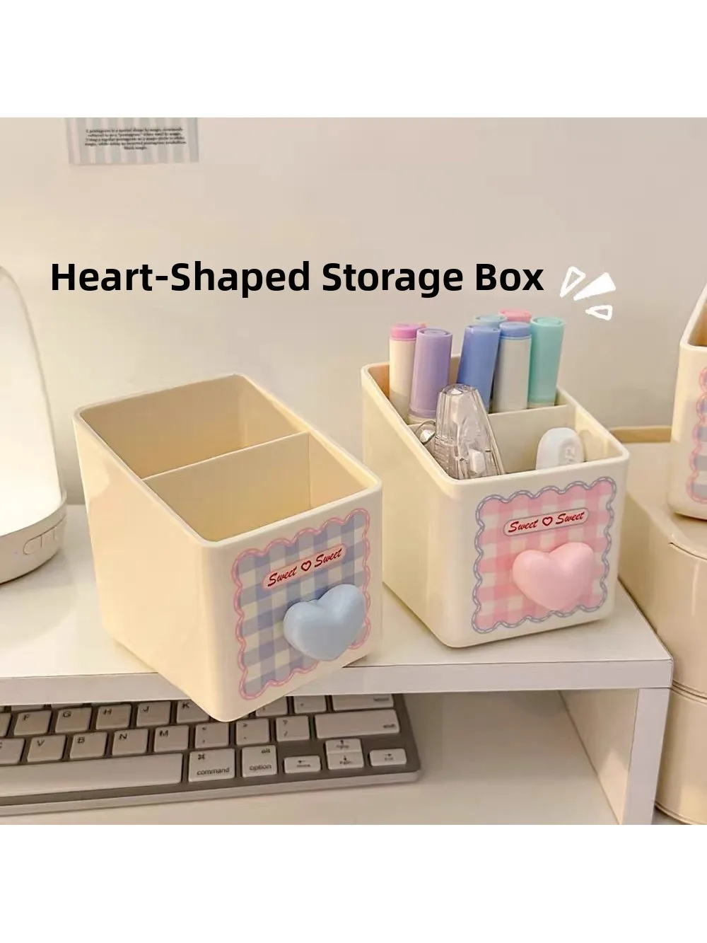 かわいい漫画ペンホルダー新モデル学生寮デスクトップ収納ボックス多機能文具バケツプラスチック素材
