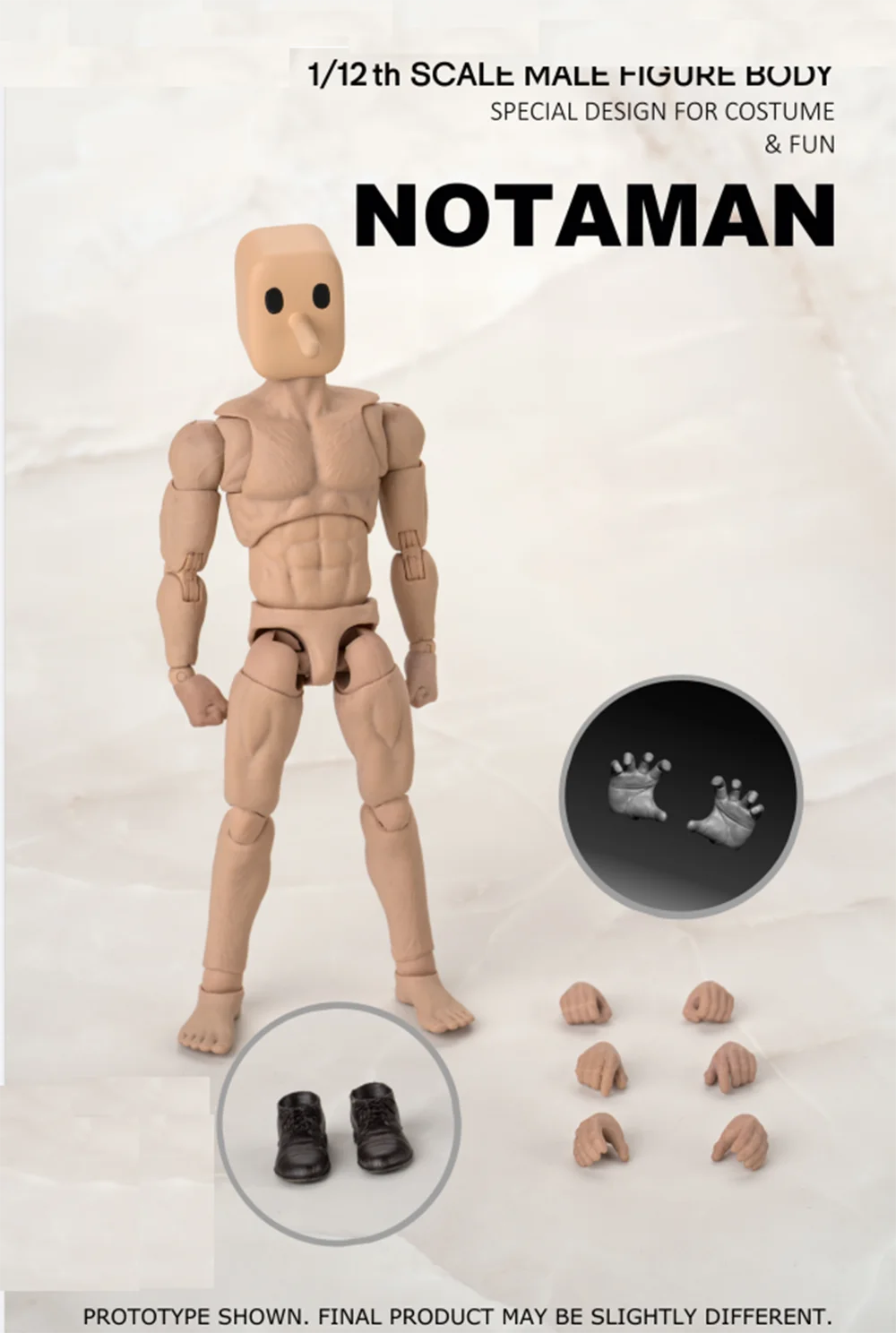 

1/12th Notaman NT-01Wide NT-02 NT-02W Male Soldier Flexible Strong Muscular Square Head 16.5cm Action Figure Body Model