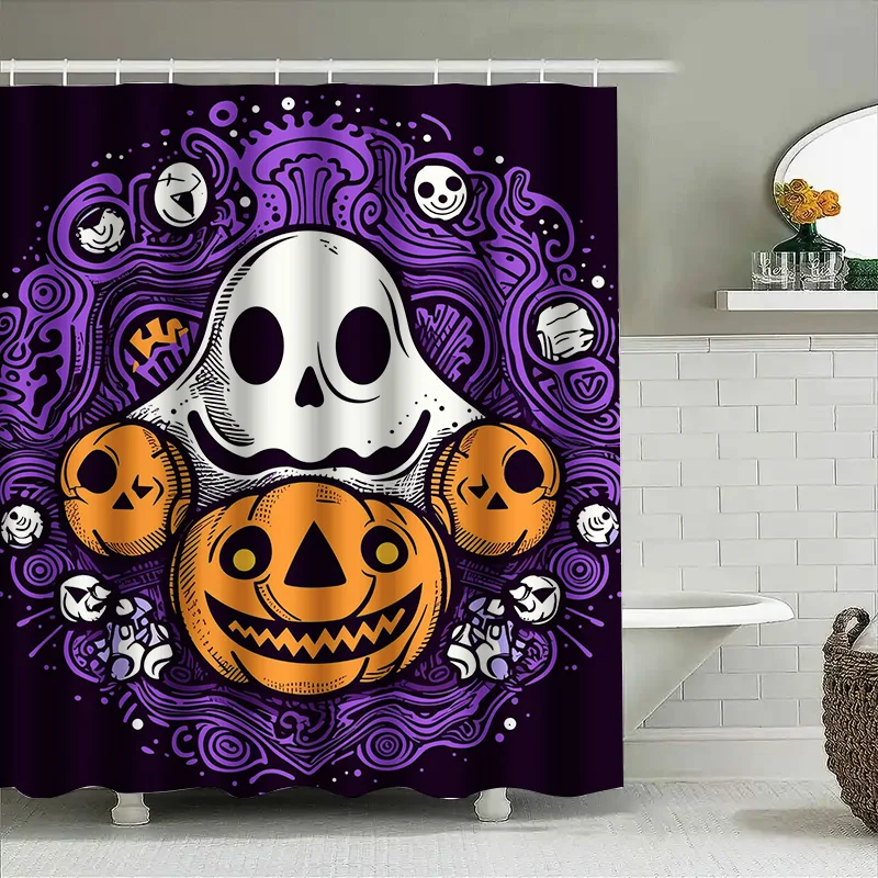 

Tuniu Хэллоуин призрак череп занавеска для душа страшное забавное украшение для ванной комнаты детская комната домашний декор
