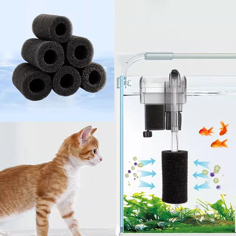 

For Prevent Small Fish Shrimp Being Sucked Filter Barrel Tool Aquarium Pre Filter Sponge Fish Tank Inflow Inlet Filter Foam Roll