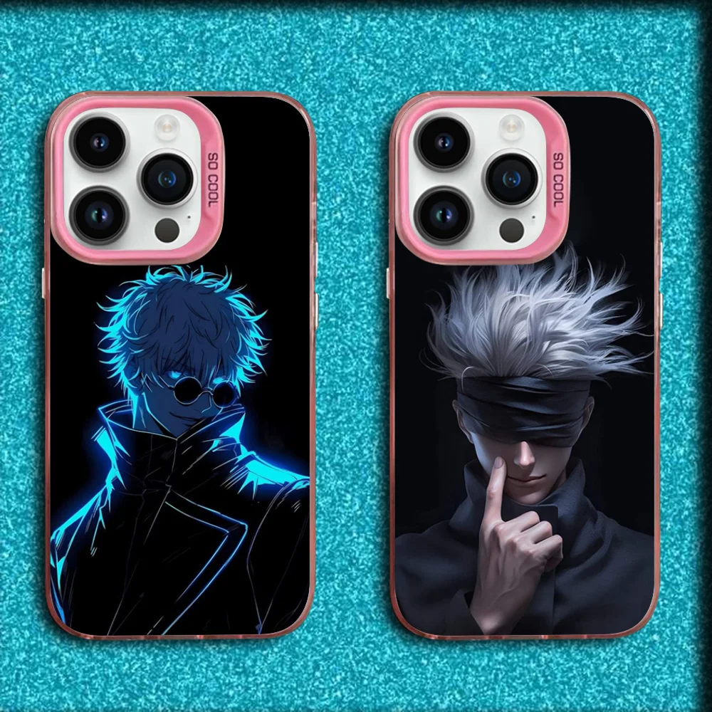 

Jujutsu K-Kaisen G-Gojo Phone Case For iPhone 16,15,14,13,12,11,Mini,Pro,MAX Pink Matte Silicone Cover
