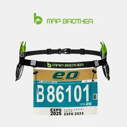 MAP BROTHER Unisex Running Race Number Belt Waist Pack Bib Holder Triathlon Marathon Cycling Motor Reflective Belt with 6 Loops