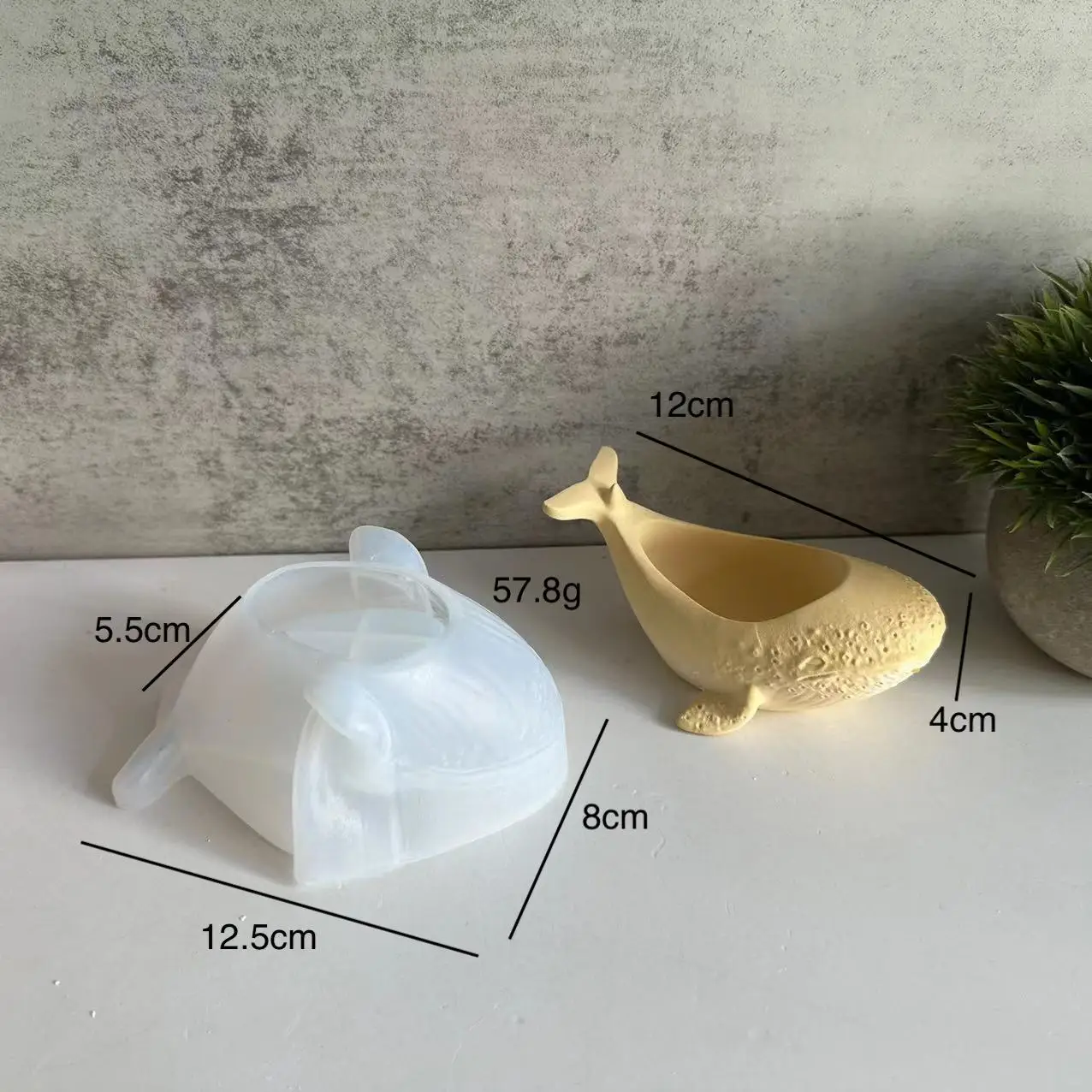 Whale Flower Pots Candle Cups Containers Silicone Molds For Gypsum Plaster Making Candle Holder Storage Jars Epoxy Resin Mold