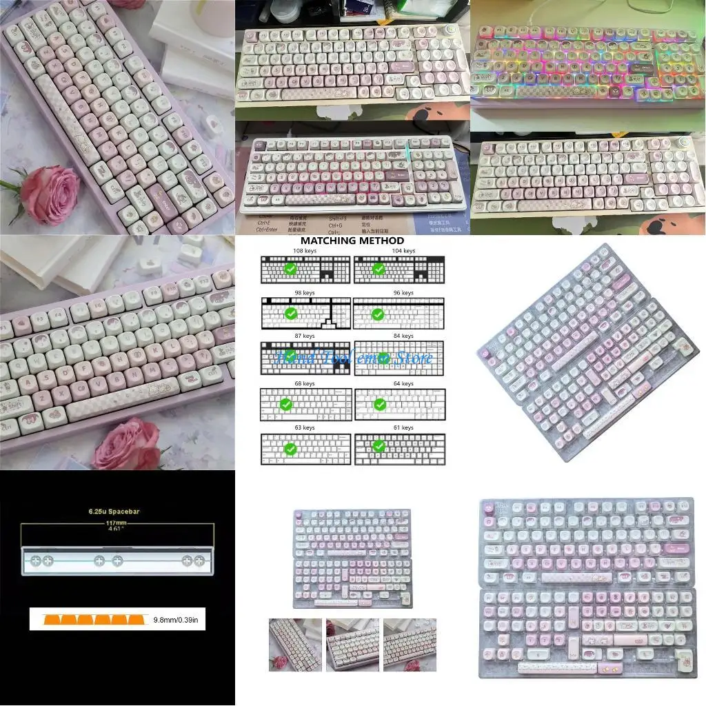 

H37F Клюки кролика 136 KKEYS класс MOA Высота PBT Сублимация механические клавиатуры клавиш для клавиатур офисных игр