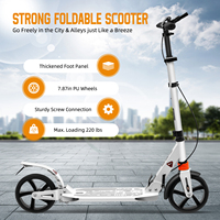 220lbs Foldable Scooter PU Wheel Scooter 3 Adjustable Heights Scooter 94cm Length Scooter Adults Teenagers Commuting Durable