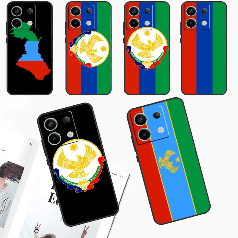 Dagestan Flag Coat Of Arms Phone Case For Redmi Note 12 11 9 10 13 Pro Plus 9S 10S 11S 12S Redmi 13C 9C 10C 12C Cover