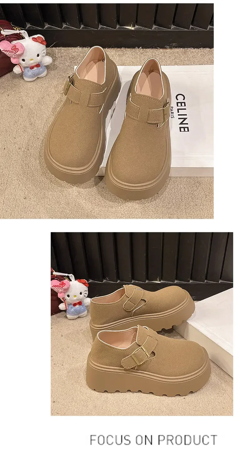 Женские туфли Mushang W03-1, весенние носки Birkenstocks на толстой подошве, увеличивающие маленький размер