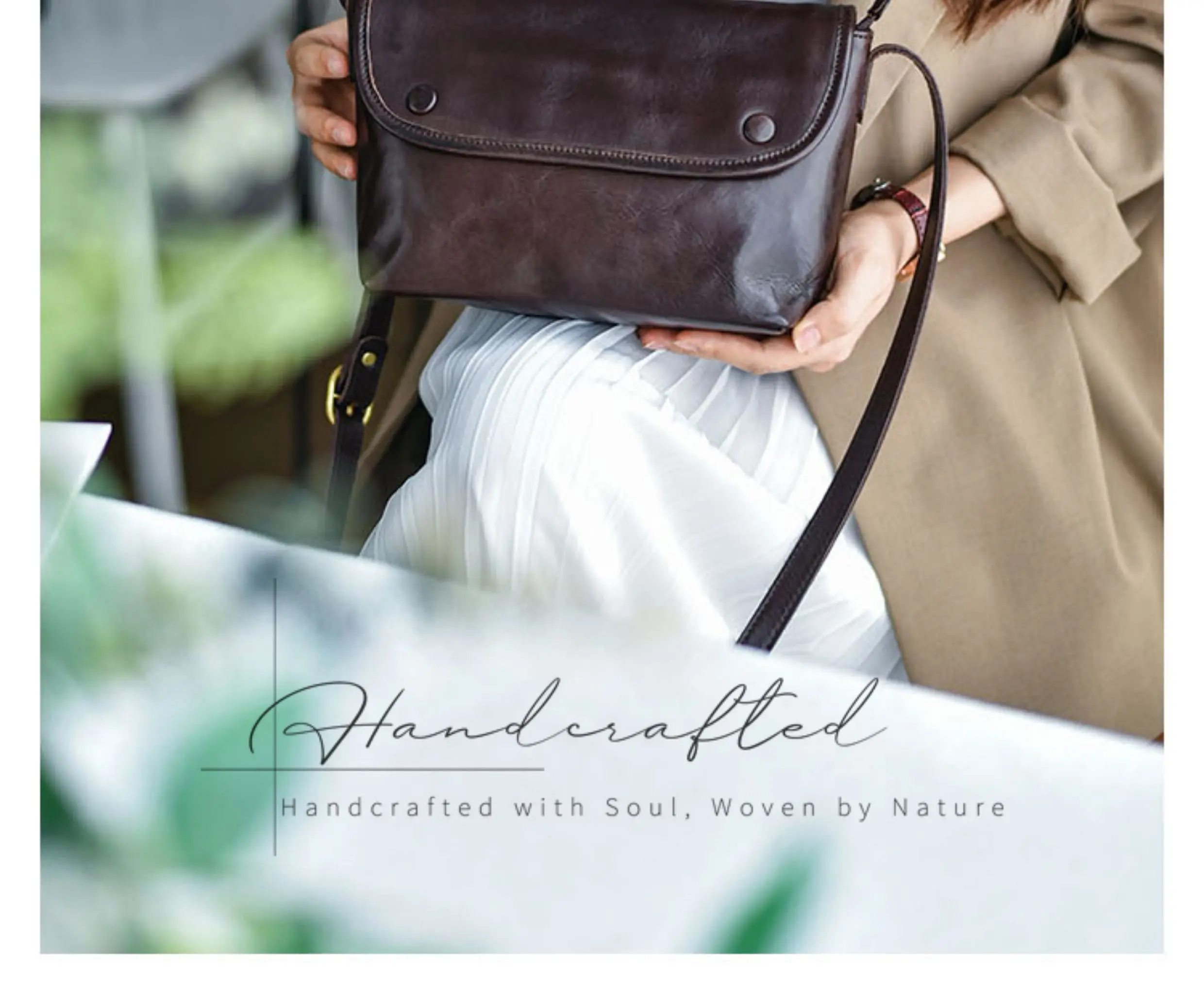PNDME lässige Vintage-Umhängetasche aus pflanzlich gegerbtem Rindsleder für Damen, Outdoor, Alltag, Reisen, handgefertigte Umhängetasche aus echtem Leder – Detail 16