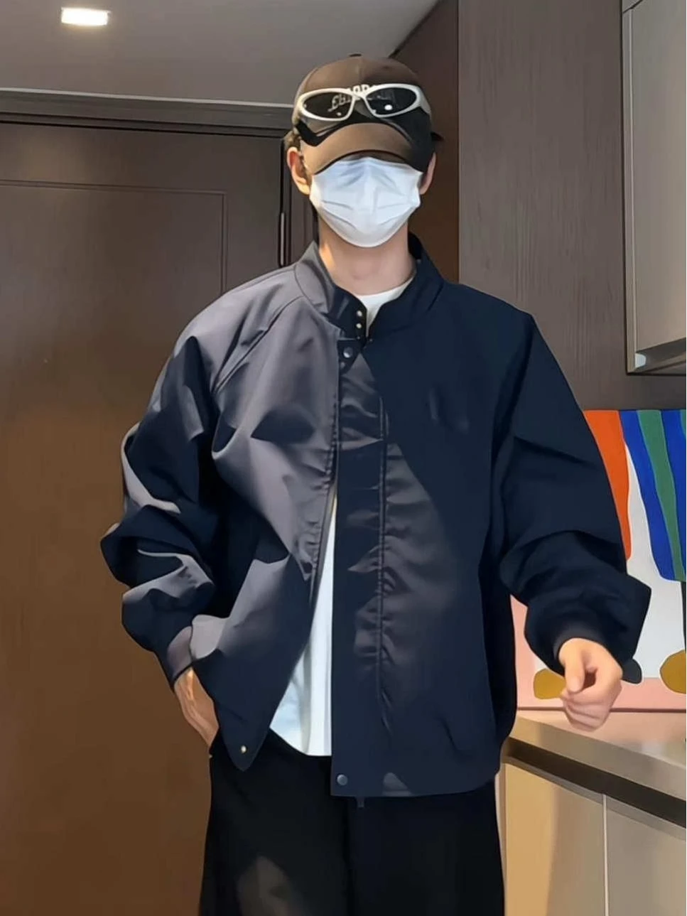 レッドスタンドカラーハリントンジャケットメンズ秋冬新機能ウインドブレーカーアメリカントレンディ野球ユニフォームジャケット