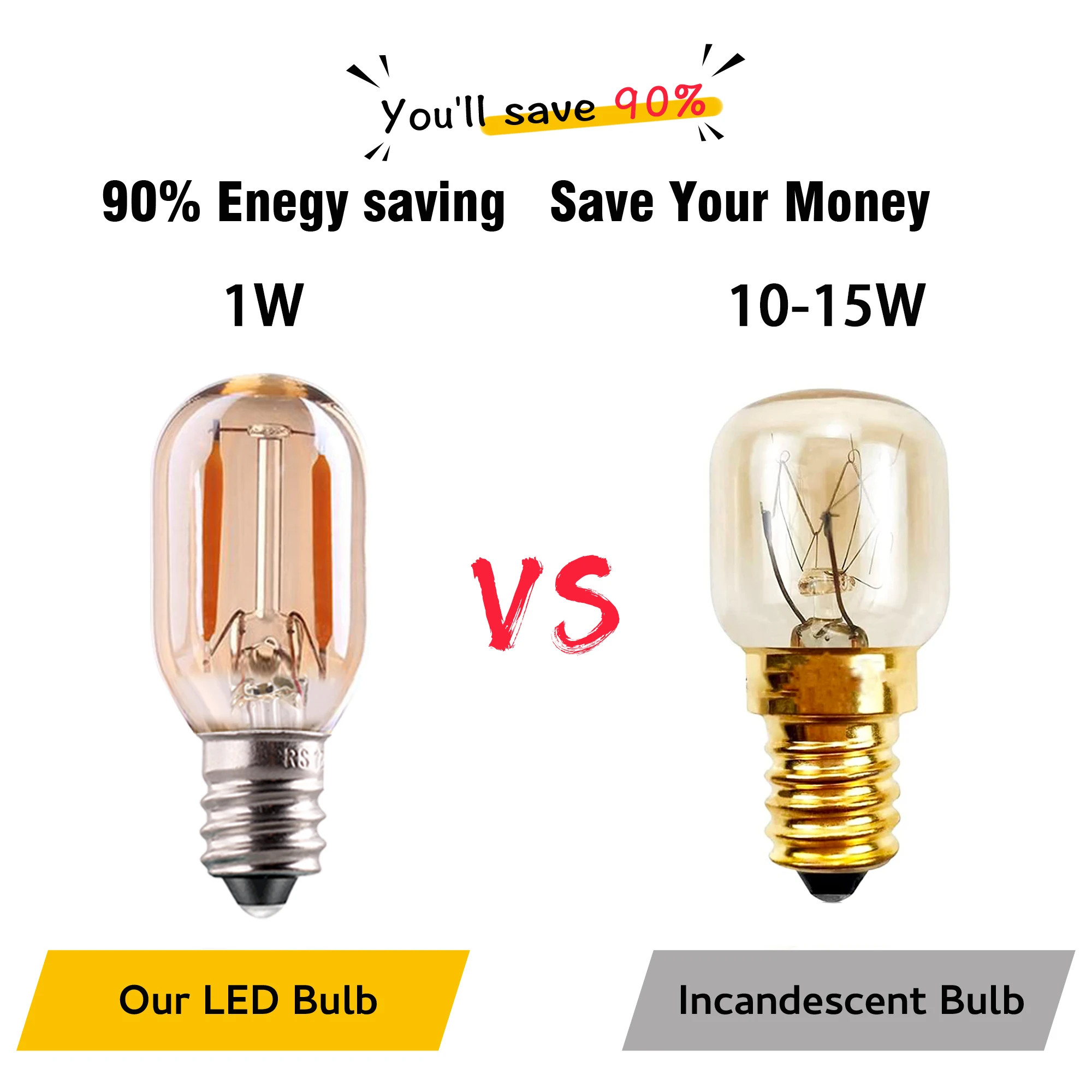 T22G Dimmable LED Lamp Bulb 1W Vintage Tube Night Light Bulbs Amber Glass E12 E14 220V 2200K Home Chandelier Decor Light Bulb