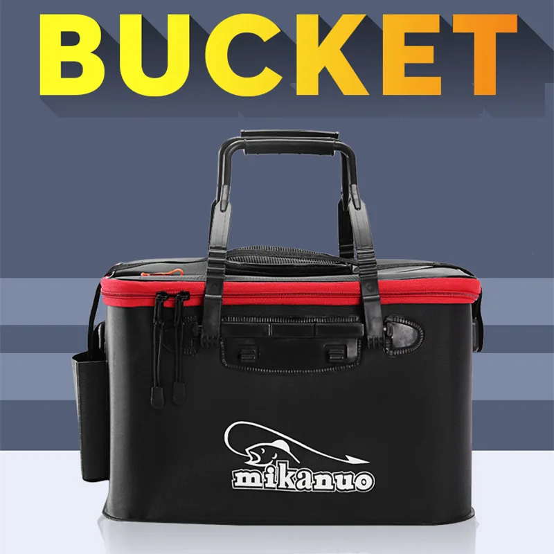 Fishing Bucket EVA Portable Folding Fishing Box 30/35/40/45/50cm With Handle Leakproof Outdoor Fishing Gear Container