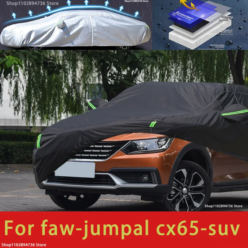 

For Faw Jumpal CX65 fit Outdoor Protection Full Car Covers Snow Cover Sunshade Waterproof Dustproof Exterior black car cover