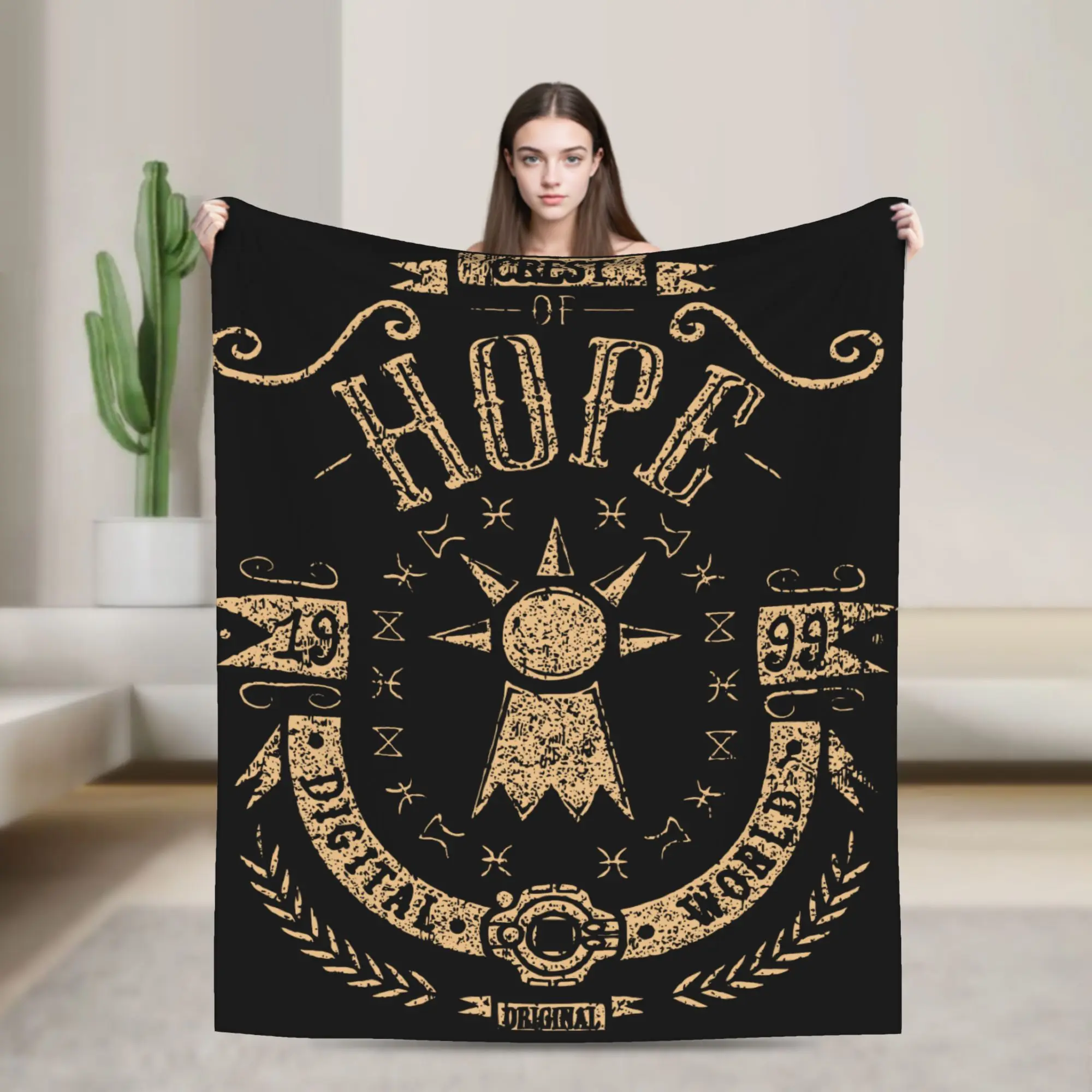 Hope Blankets Flannel Summer Air Conditioning Digimon Nostalgic Anime Portable Ultra-Soft Throw Blankets fr Car Plush Thin Quilt