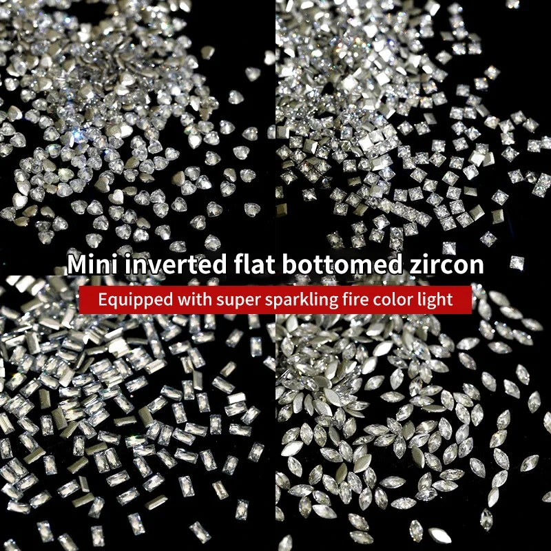 50 قطعة/المجموعة البسيطة مسطحة القاع مسمار الراين بريق الفضة كريستال مسمار الزينة DIY المواد مسمار الفن سحر الملحقات