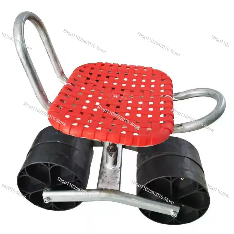360° Rotating Farm Stool with Wheels, Adjustable Height Harvesting Seat for Greenhouse & Garden Work (2-Wheel/4-Wheel)