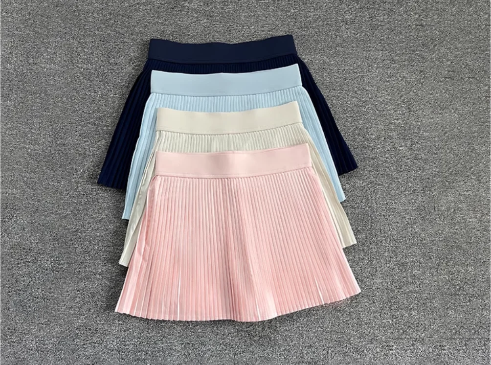 Women's High Waist Pleated Skirt, A-Line, Retro, College Style, New