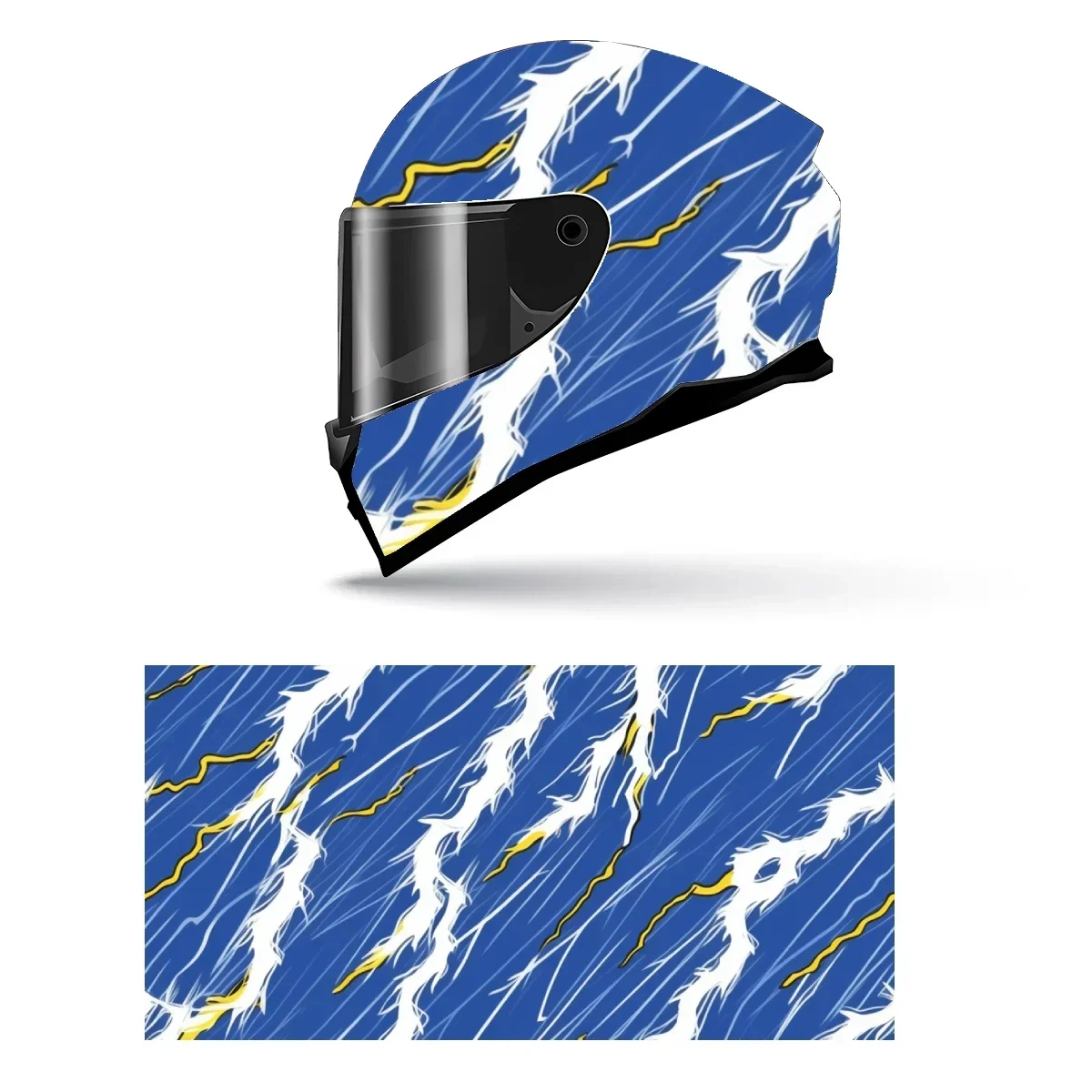 

Camouflage With Lightnings Full Helmet Wrap Sticker Motorcycle Helmet Racing Graphic Decal Vinyl Wrap Helmet Decorative Sticker