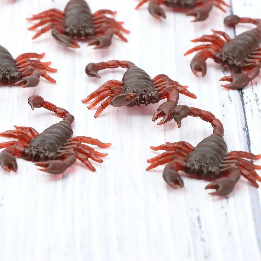 20Pcs Rubber Scorpion Simulation Cockroach Soft Tricky Props Fake Cockroach PVC Scorpion Gecko Centipede Cockroach Model Toy